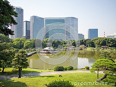 Beautiful Hama Rikyu Garden, Tokyo, Japan Editorial Stock Photo